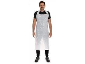 Einwegschürzen geblockt, LDPE 40 my weiss, antistatisch,glatt, wasserabwei-