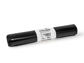 Abfallsäcke 35 Lt. schwarz, OKP, Recycl. 300/270 x 700 mm, mit Verschlussband