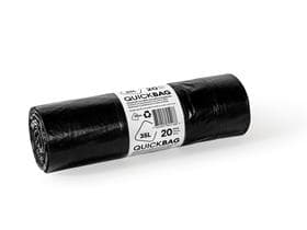 Abfallsäcke Quick-Bag 35 Lt. OKS, Recycl 575 x 600 + 50 mm, mit Zugband, einzel,