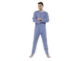 Patientenoverall Herren, blau, Grösse S, Langärmig, 2 Reissverschlüsse